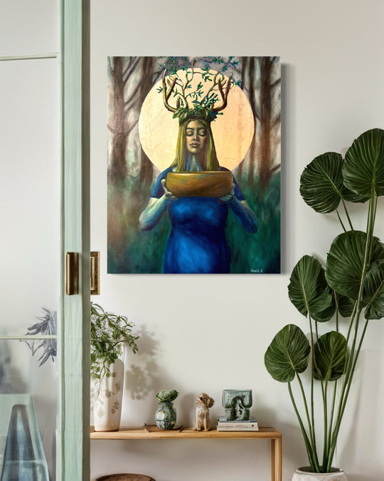 The Priestess - Original Oil Painting Witch Art