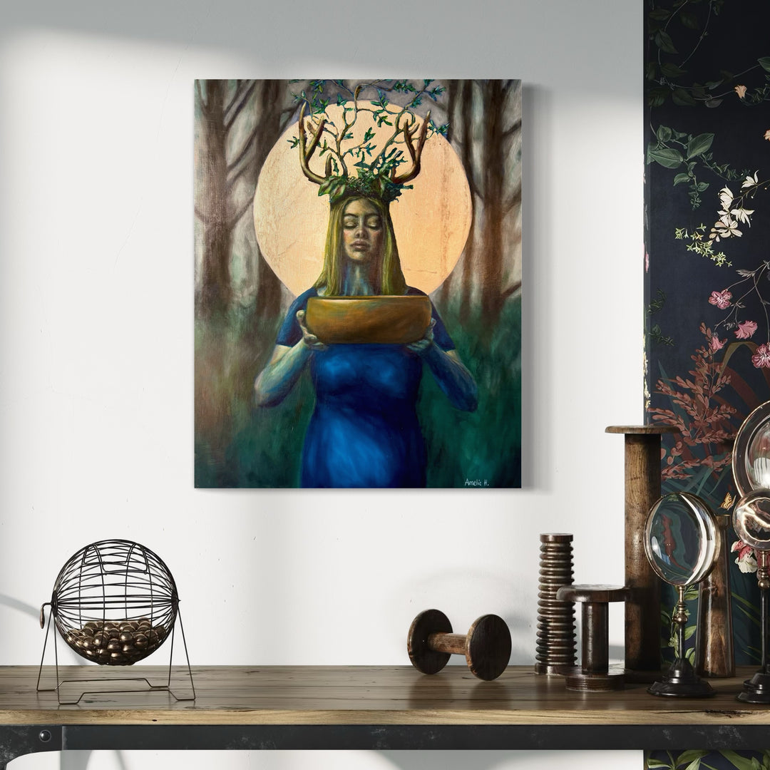 The Priestess - Original Oil Painting Witch Art