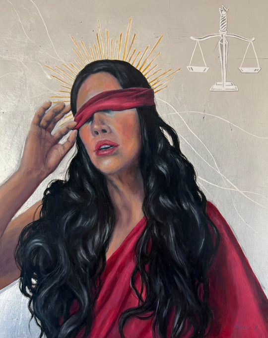 Justice Tarot Card - Original Oil Painting