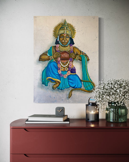 Bhakti - Hanuman Original Oil Painting