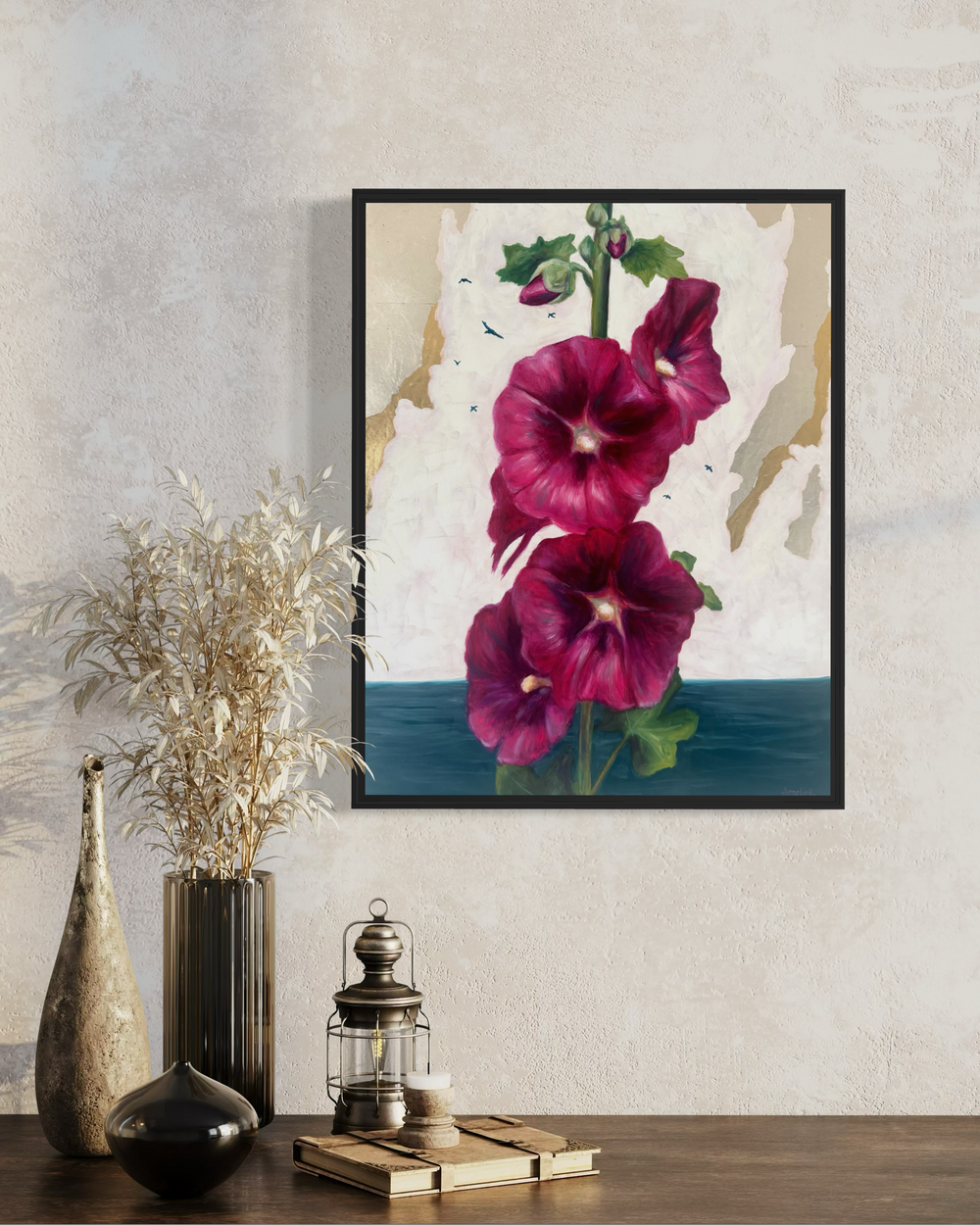 Summer Hollyhocks