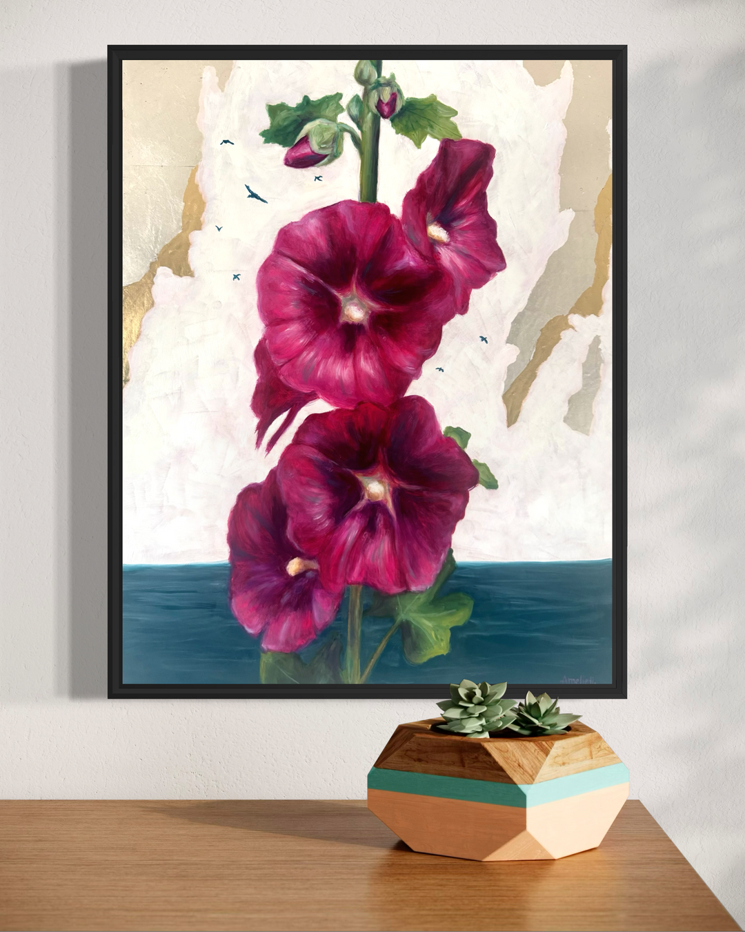 Summer Hollyhocks