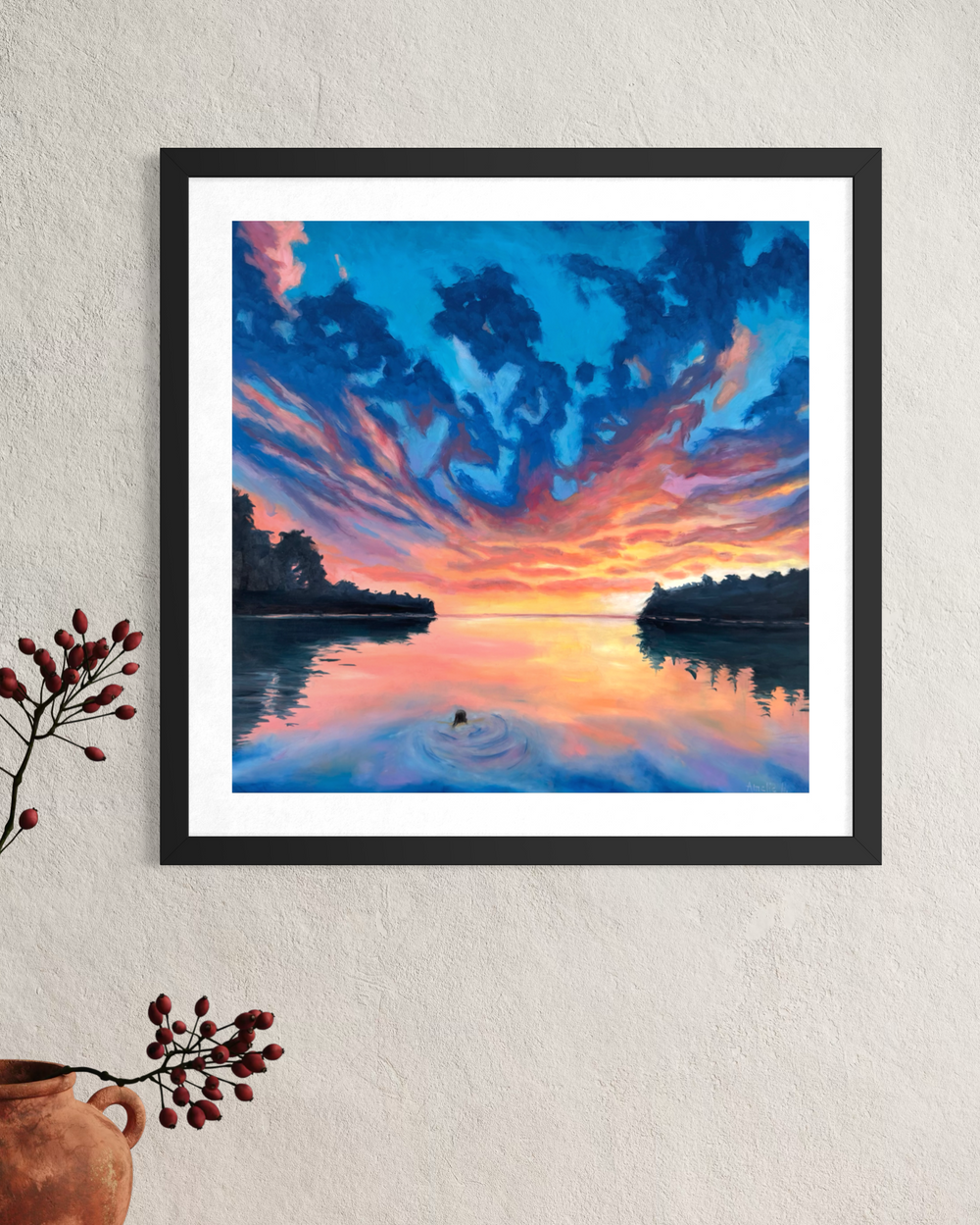 Morning Swim - Fine Art Print 8x8 in.