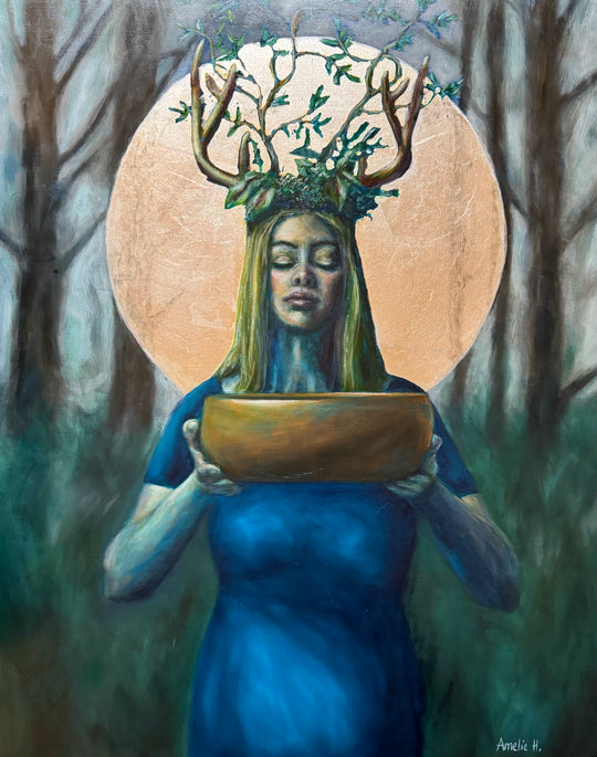 The Priestess - Original Oil Painting Witch Art