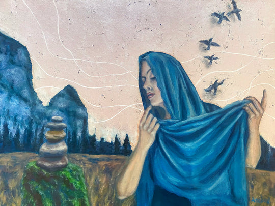 Samhain - The Witch - Original Oil Painting Magical Realism